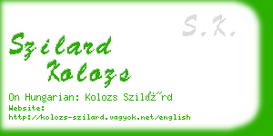 szilard kolozs business card